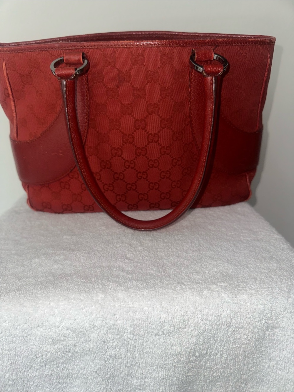 Gucci Red GG Canvas Hobo Bag